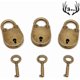 thumbnail image 2 of 3Pcs Mini Bronze Antique Padlock Small Metal Padlock Archaize Style Lock Mini Lock with Key, 2 of 4