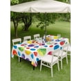 thumbnail image 4 of Outdoor Tablecloth with Umbrella Hole for Patio/Picnic/Party/Camping, Colorful Polka Dot Waterproof Table Cloth Rectangle Table Cover Washable, Cartoon Watercolor Abstract Graffiti (54"x 80"), 4 of 8