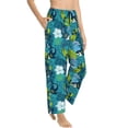 thumbnail image 2 of Naloa Shark And Leaves Print Women’s Ultra-Soft Comfy Pajama Lounge Pants with Pockets & Drawstring, 2 of 8
