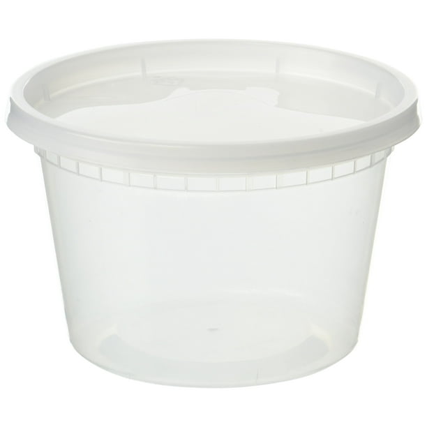 Contenedores de plástico para almacenamiento de alimentos Delicatessen EDI 16 oz, 50 juegos