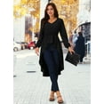 thumbnail image 3 of DARING DIVA Women's High Low V Neck Long Sleeve Dressy Blouses XL Black, 3 of 7