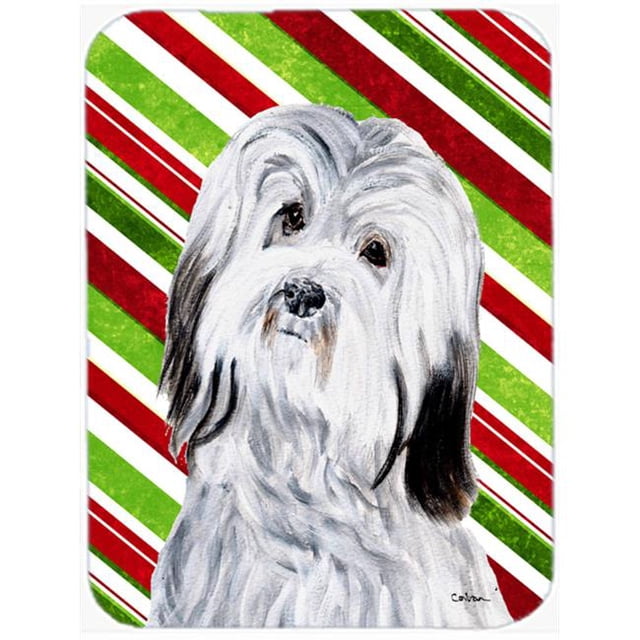 Carolines Treasures SC9809LCB Havanese Large Size Candy Cane Christmas Glass Cutting Board