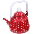 thumbnail image 3 of Enamel Tea Kettle Vintage Style Restaurant Use Red with White Dots 19x18x9cm Capacity 2.5L Heat Conduction 1Pack, 3 of 5