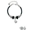 thumbnail image 2 of Delight Jewelry Silvertone Baby Cup with Crystal Mom Celtic Knot Leather Bead Bracelet, 7"+2" Extender, 2 of 4