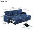 thumbnail image 5 of Aukfa 83" Sofa Bed, Sleeper Sofa, Pull Out Bed w/ Storage Chaise for Living Room, Linen, Blue, 5 of 10