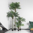thumbnail image 4 of BALANBO 7ft Artificial Phoenix Palm Tree, Faux Coconut Silk Palm Tree with Fruit , Black Plastic Pot, 4 of 6
