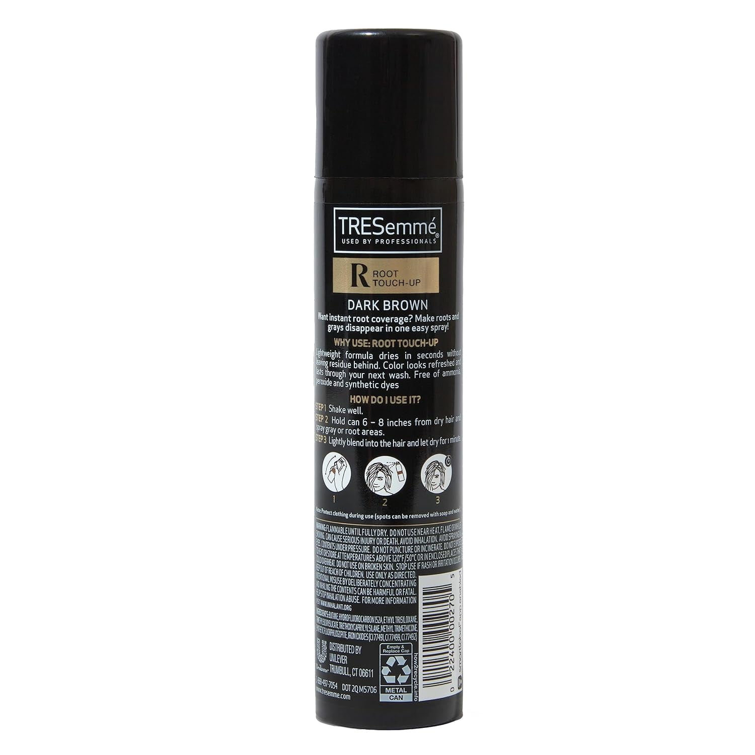 TRESemmé Root Touch Up Spray, Dark Brown - Temporary Hair Color for Hair Root Touch Up, Travel Size Hair Products for Women and Men, 2.5 Oz (Pack of 6)