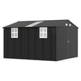 thumbnail image 2 of Jocisland 10.1x11.5x7.4 ft Galvanized Steel Storage Shed, Outdoor Shed for Backyard, Garden, Patio, Dark Grey, 2 of 7