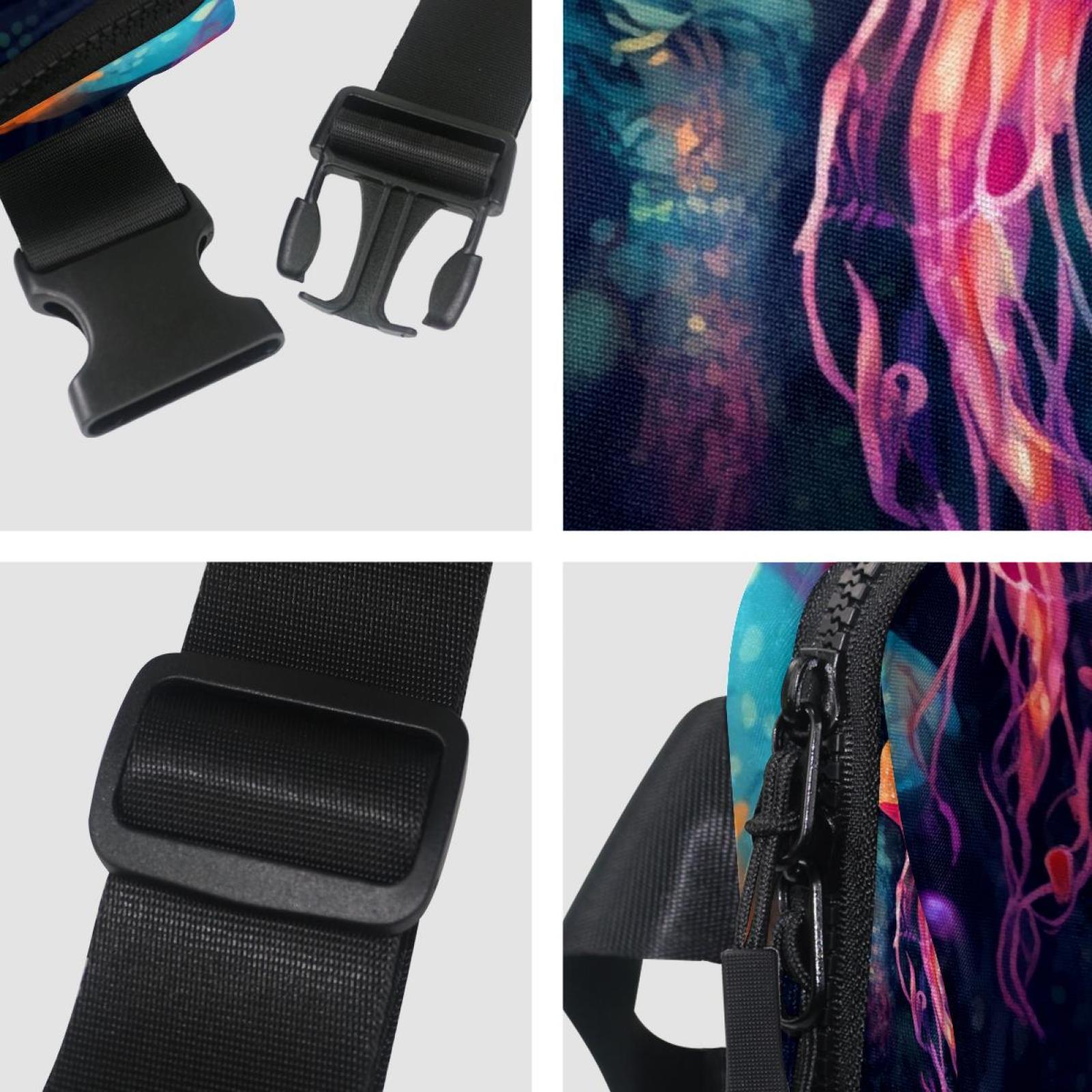 Jellyfish Lightweight Adjustable Crossbody Bag Fanny Pack Running Belt Extension Strap Unisex