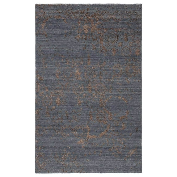 Rou Abstract Area Rug in Blue and Brown (13 ft. L x 9 ft. W)