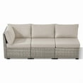 thumbnail image 2 of PARKWELL 3-Pieces Outdoor Modular 3 Seats Sofa,All-Weather Patio Rattan Wicker Couch Deep Seat Furniture Set with Cushion,Taupe/Beige, 2 of 9