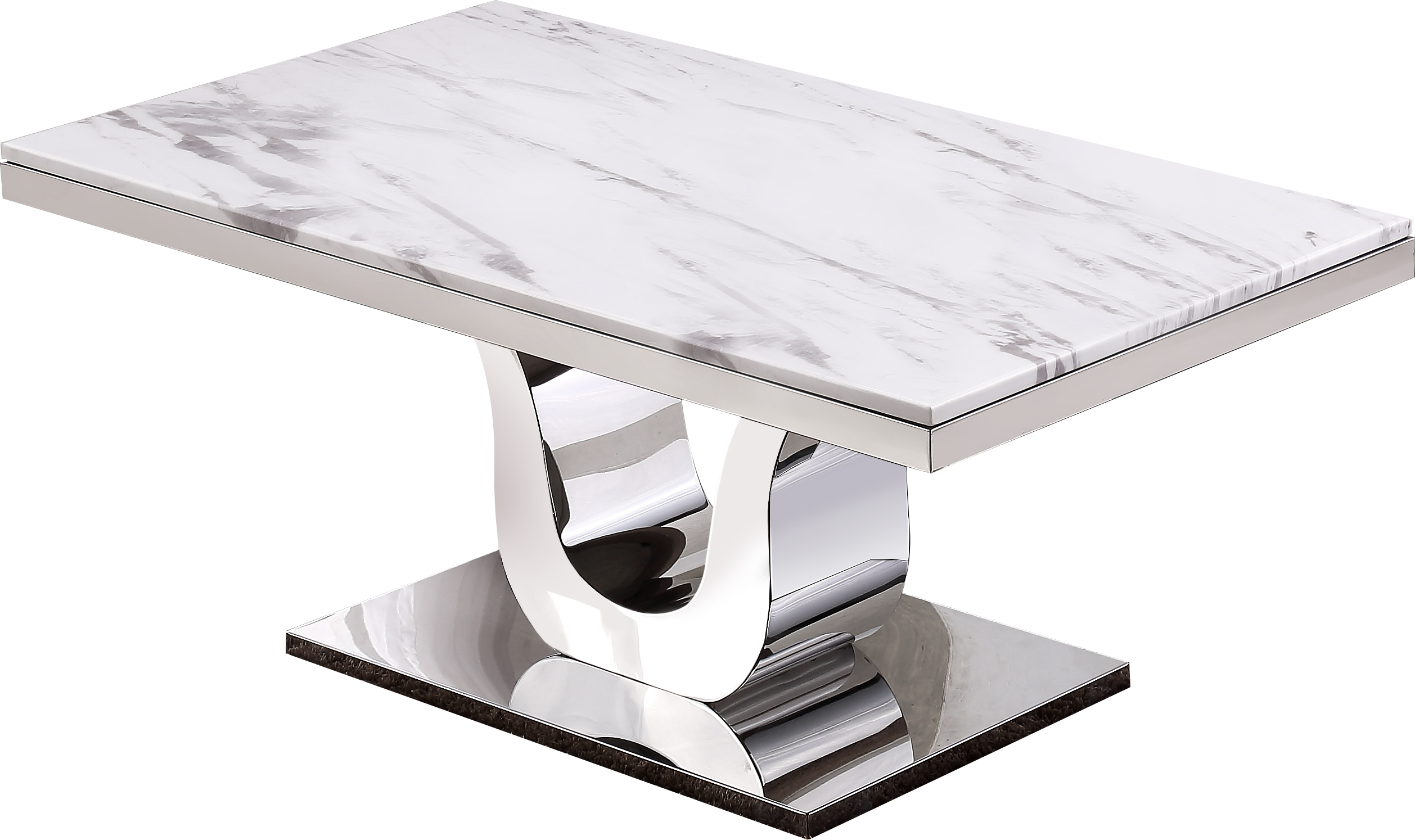 Marble Top & Stainless Steel Base Coffee Table