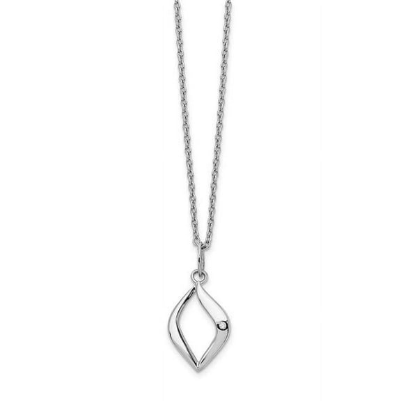 Primal Silver Sterling Silver Polished 0.01 Cttw Diamond Necklace