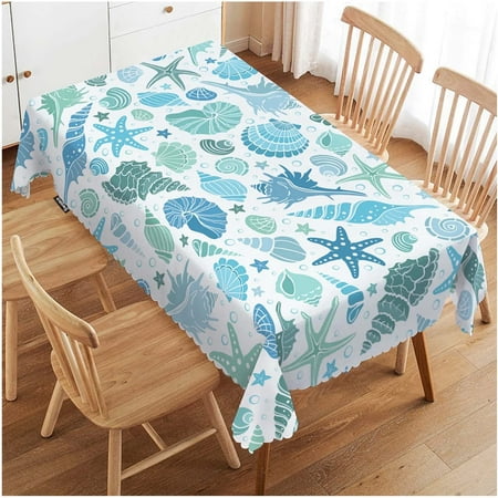 

WISH TREE Palm Trees Rectangular Tablecloth Ocean Seascape Beach Palm Tree Sunset Non-Fading Table Cloth Kitchen Dining Room Table Cover for Party Picnic BBQ Tablecloths