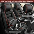 thumbnail image 3 of AFUNTIO Leather 5 Seat Covers for K I A 99% Models,Luxury Car Seat Cushions Full Set,Waterproof Car Sit Protectors,Nonslip Interior Accessories(Black and Red), 3 of 6
