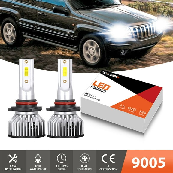2pcs LED Headlight Bulbs 9005 High Beam For Chevrolet S10 1998-2003 Super Bright 6000K White