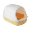 thumbnail image 4 of Hooded Cat Litter Box with Lid Odorless Removable Pet Accessories Cat Toilet Yellow, 4 of 8