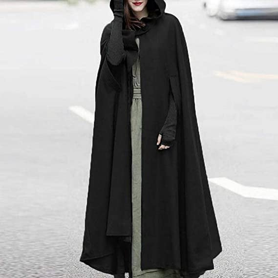 Pudcoco Fashion Winter Long Cape Women Warm Robe Wool Hooded Cloak