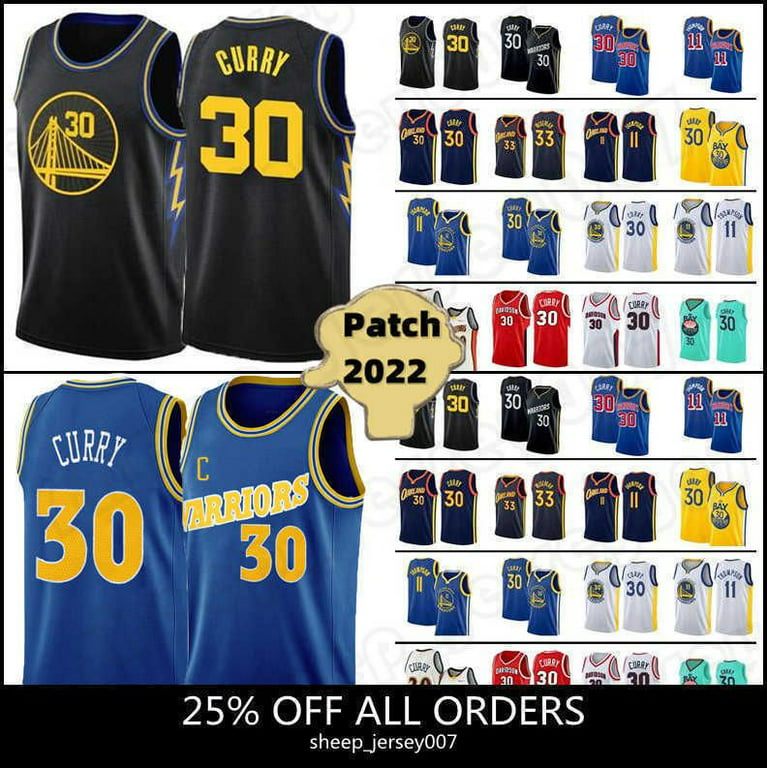 NBA_ Stephen Curry James Wiseman Klay Thompson Basketball Jersey