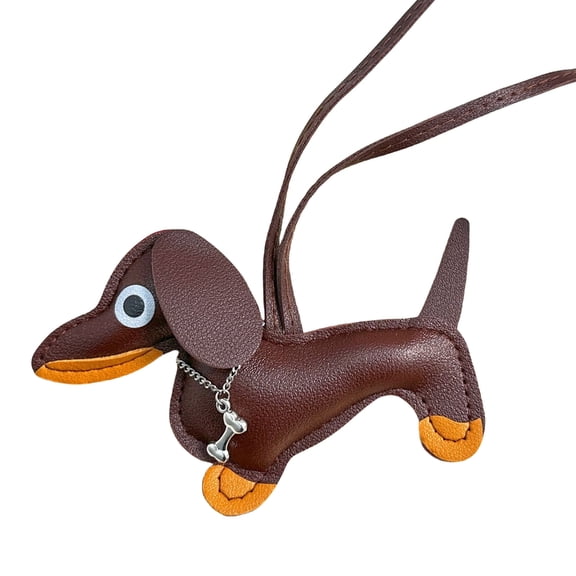Adorable Sausage Dog PU Keyrings Soft Touch Holder Keychain Pendant for Pet Lovers and Fashion Enthusiasts