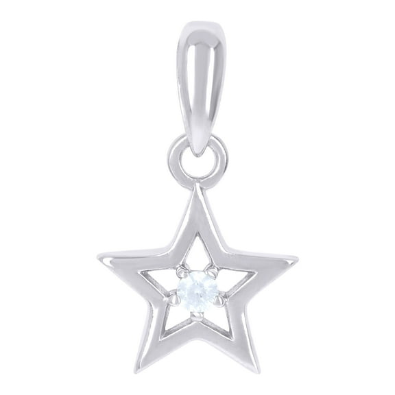 925 Sterling Silver Unisex Cubic-zirconia Star Celestial Charm Pendant for Men Women