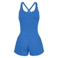 thumbnail image 1 of Hot Sale!BKQCNKM Rompers for Women, Athletic Romper, Short Rompers for Women, Workout Romper Workout Sets for Women, Spring Break Outfit Women, Blue M, 1 of 5