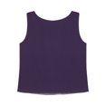 thumbnail image 4 of JanJean Débardeur d'Été Décontracté Sans Manches pour Femmes, Léger, en Chiffon, Col Rond, Violet TTG, 4 of 6