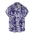 thumbnail image 4 of IWRICH Hawaiian Shirts for Men Printed Casual Short Sleeve Button down Shirts Summer Floral Holiday Beach Shirts 06-Blue XXL, 4 of 4