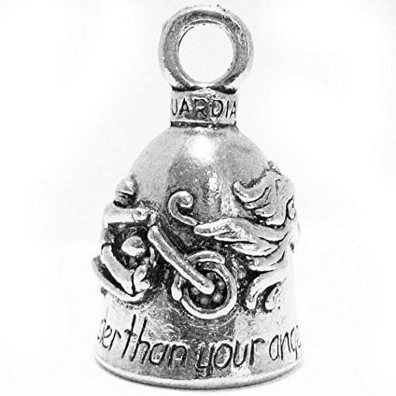 Guardian Never Ride Faster Than Your Angel Can Fly Motorcycle Biker Luck Riding Bell or Key Ring