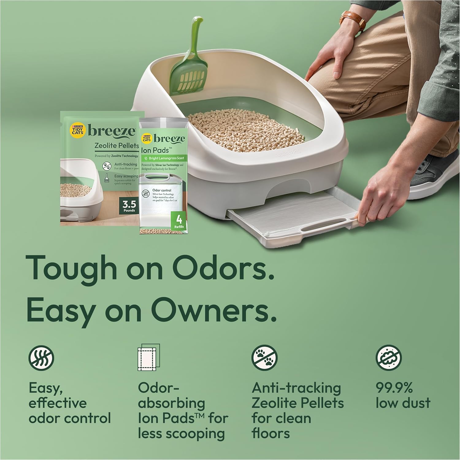 Litter Box System, BREEZE System Starter Kit Litter Box, Litter Pellets & Pads