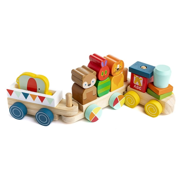 Set de tren KIDS PREFERRED World of Eric Carle The Very Hungry Caterpillar de madera, 15 piezas
