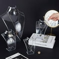 thumbnail image 3 of 6pcs 3 styles Plastic Bust Necklace Display Stands Jewelry Display Organizer Holder for Necklace Storage Clear 7~11.7x9.9~22.6x13.2~31cm 2pcs/style, 3 of 5