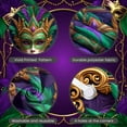 thumbnail image 4 of Ornate Mardi Gras Banner Feathered Masquerade Display Purple Green Color Intricate Pattern Carnival Background for Mardi Gras Party Masquerade Ball Carnival Celebration, 4 of 9