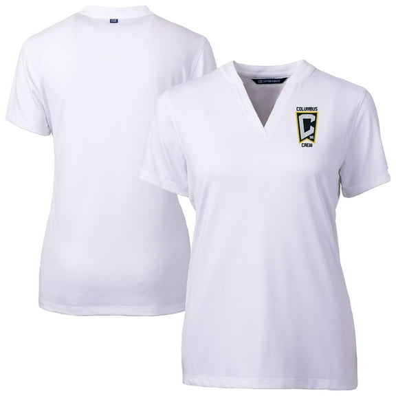 Women's-Cutter & Buck  White Columbus Crew Forge Heather Stretch Blade Top