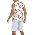 thumbnail image 2 of Honeii Red Snake print basktball shirt for men and women, Unisex basketball jersey for Theme party-XX-Large, 2 of 6