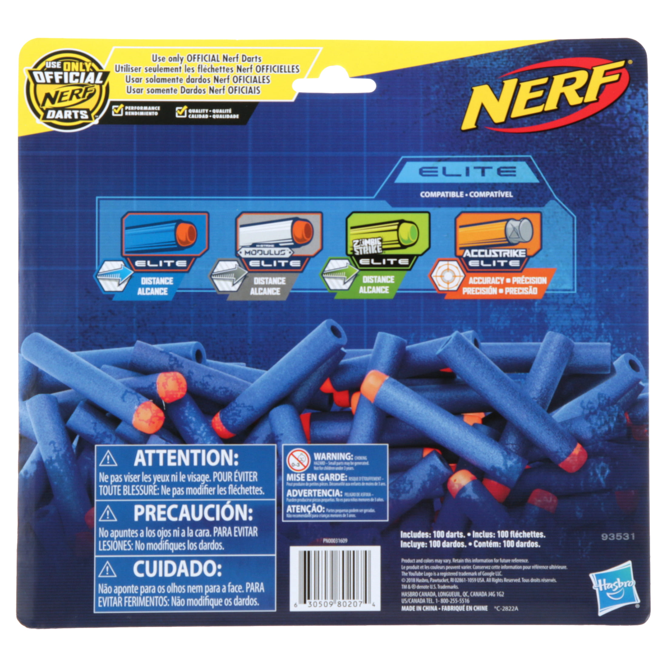 bånd enhed Arkæologi Nerf N-Strike Elite Dart Refill (100-Pack) - Walmart.com