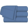 thumbnail image 3 of Split King Size - Microfiber Fabric 5 Piece Split King Sheet Set - 12" Inch Deep Pocket Adjustable Bed Sheets, Medium Blue Solid, 3 of 7