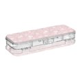 thumbnail image 2 of Plastic Pencil Box Large Capacity Pencil Boxes Clear Boxes with Snap-Tight Lid Stylish Office Supplies Storage Organizer Box White Roses and Vines, 2 of 7