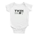 thumbnail image 3 of 1 Pc Twin Baby A/B Baby Girls Boys Bodysuit Short Sleeves Jumpsuit (White, 12-18M), 3 of 5