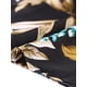 thumbnail image 5 of Blusas de trabajo de satén INSPIRE CHIC para mujeres, blusa casual de negocios con mangas de capucha, floral vintage, M negro, 5 of 6