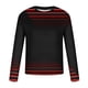 thumbnail image 4 of Blusas y camisas de manga larga con cuello redondo para hombre, blusa informal de manga larga con cuello redondo y estampado de rayas, blusa de poliéster para hombre, 4 of 4