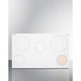 thumbnail image 2 of 36" Wide 208-240V 5-Burner Radiant Cooktop, White, 2 of 6