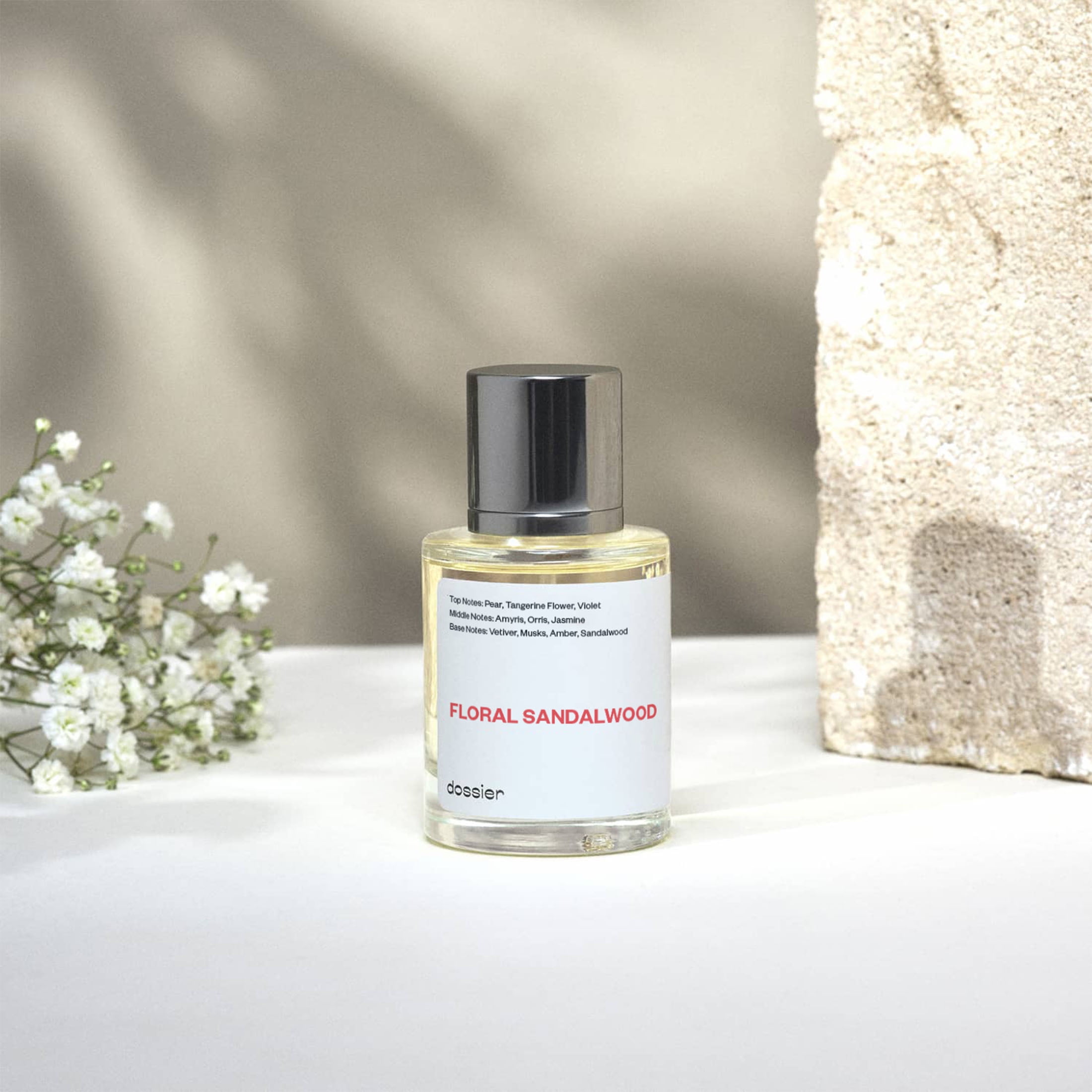Dossier Floral Sandalwood Extrait de Parfum, Inspired by MFK's Amyris Femme, Perfume for Women, 1.7 oz