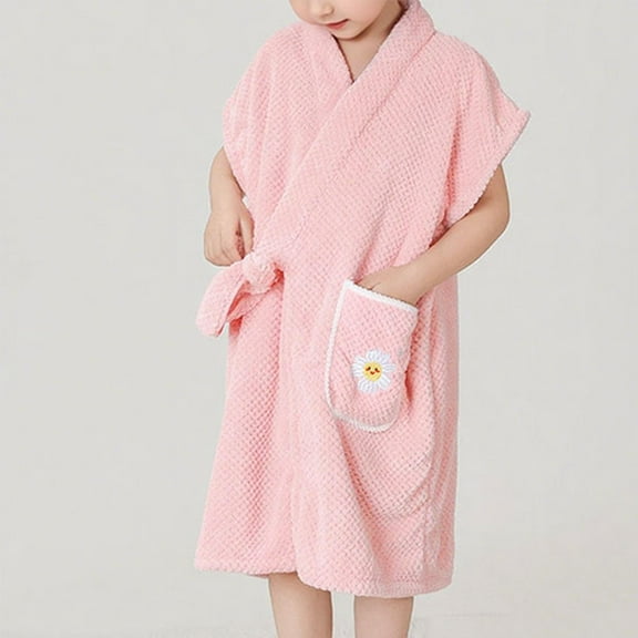 Kids Flannel Fleece Hooded Poncho Bath Beach Swimming Towel, Girls Boys Soft Cotton Dressing Gowns Bathrobe Blanket Swimming Surfing Changing Robe
