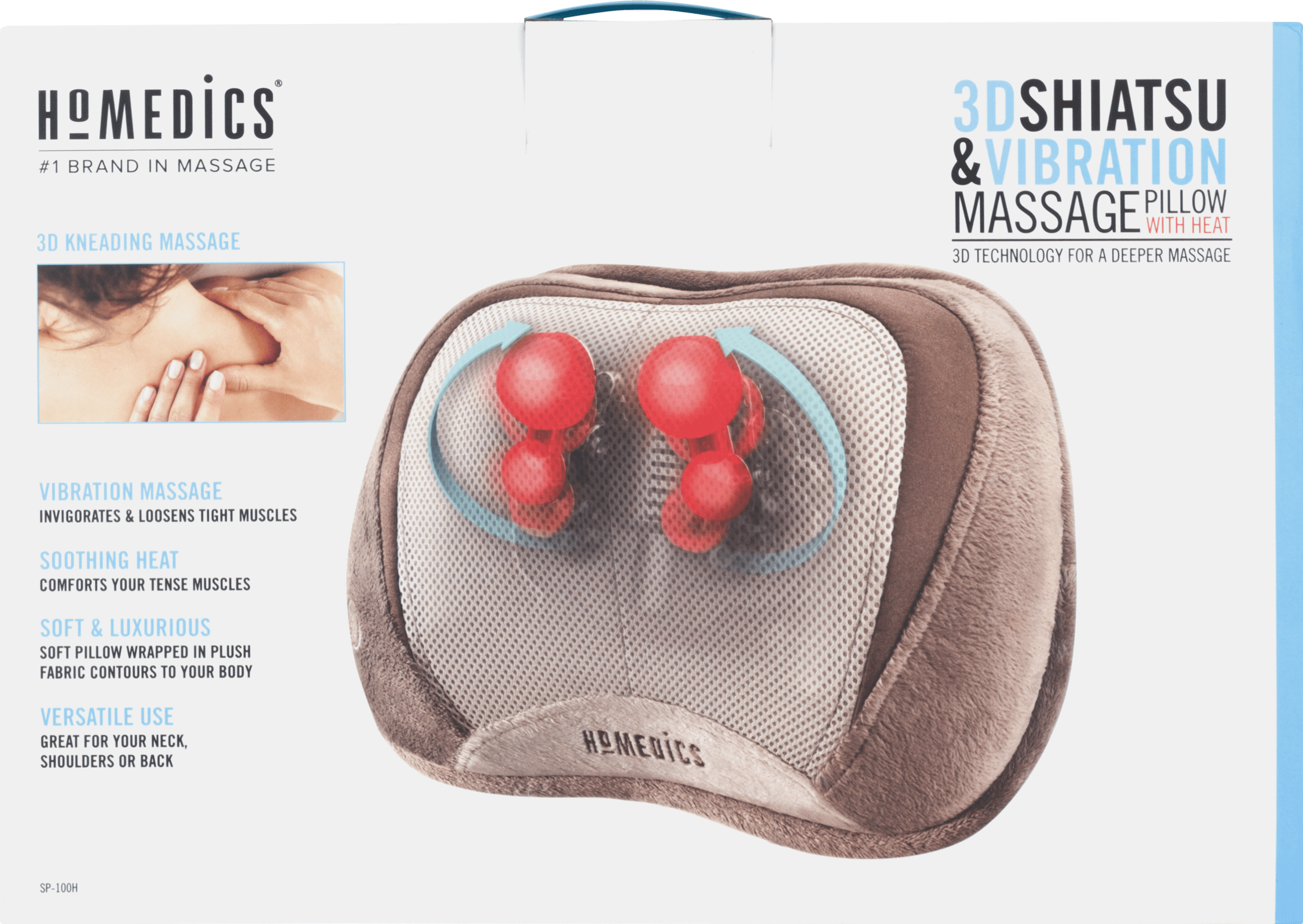 3d shiatsu & vibration massage pillow with heat