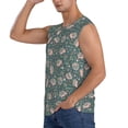 thumbnail image 3 of Fotbe Hedgehogs and Flowers Men's Camiseta sin Mangas Estampada para Hombres, Playera Casual para Gimnasio, Entrenamiento, Playa-Medium, 3 of 7