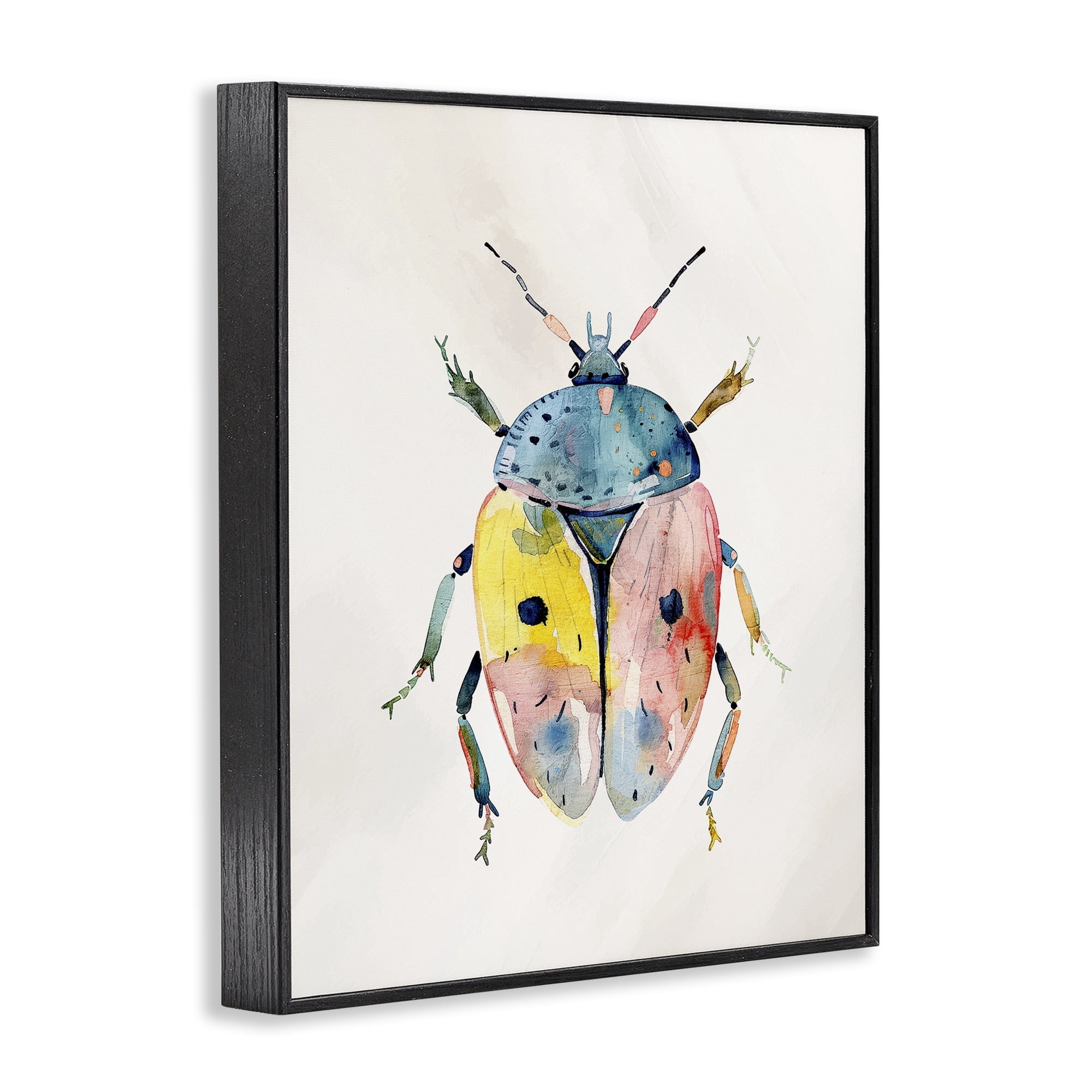 Stupell Industries Whimsical Boho Beetle Black Framed Giclee Art, design by Kim Allen