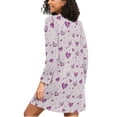 thumbnail image 2 of joogoo Sparkling Hearts Women's Long Sleeve Nightgown Sleepwear S, 2 of 8