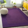 thumbnail image 2 of BoutiqueRugs Greene Boho Hand Tufted Wool Natural Fiber Soft Area Rug - Farmhouse Minimalist Geometric Bordered Solid Color Carpet - Dark Purple, Dark Plum, Violet, Eggplant - 5' x 8' (5x8 Area Rug), 2 of 13