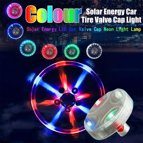 VIVIDCRAFT 1 Solar Light In Bag, Car Tire, Motorcycle Light, Wheel Hub Decoration Light, Solar Valve Light, Led Flashing Light, Colorful Wind And Fire Wheel